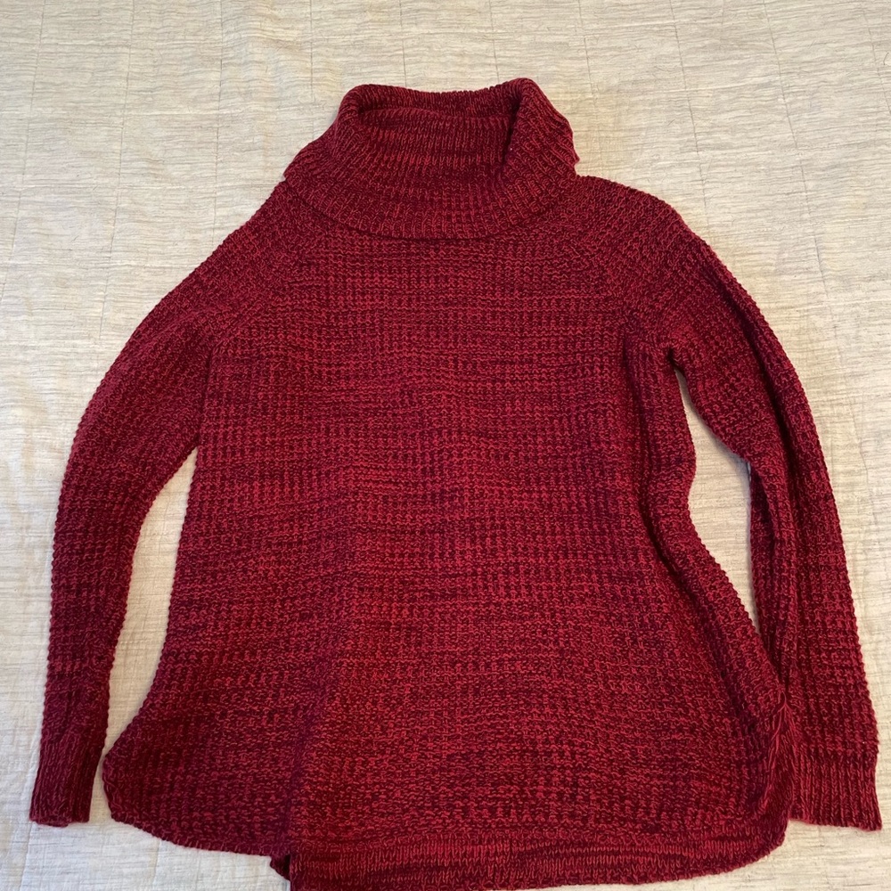 Red turtle neck sweater